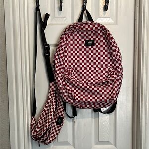 Vans Red Checkered Backpack and Sling Bag Set